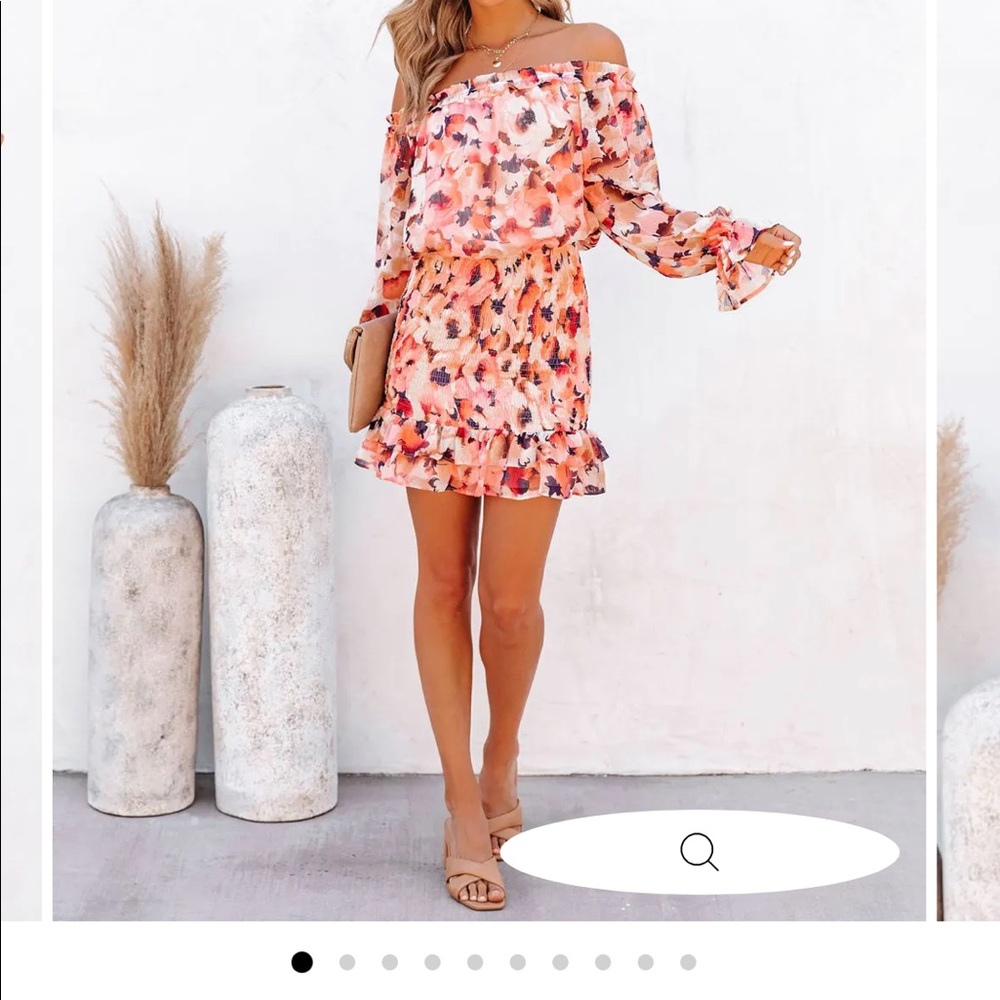Smocked off the shoulder dress! Vici collection!